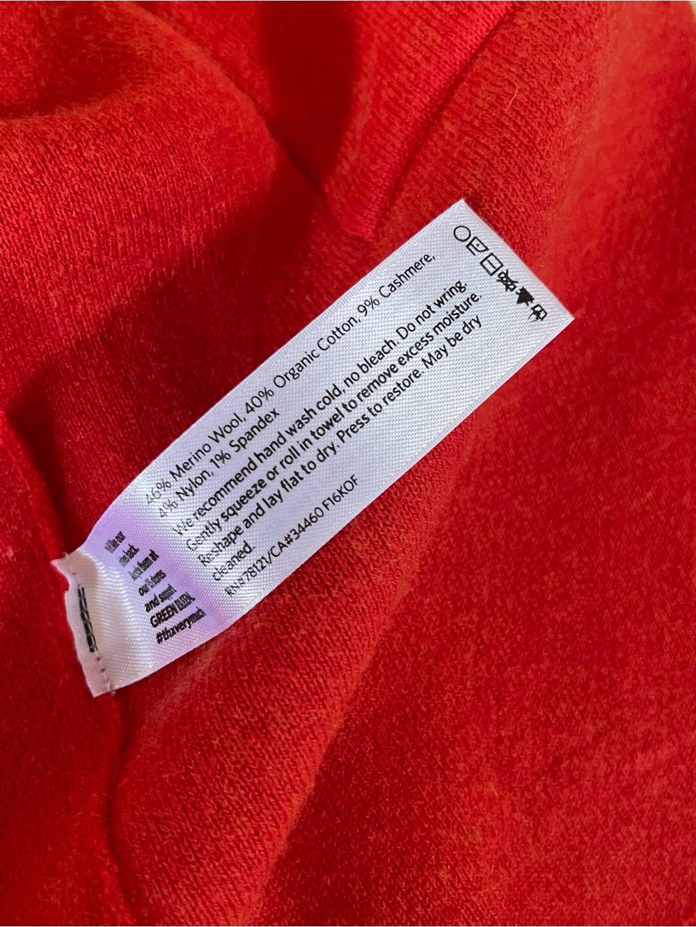 Eileen Fisher Womens Merino Wool Cashmere Long Cardigan Size Small Red Holiday - Picture 8 of 8
